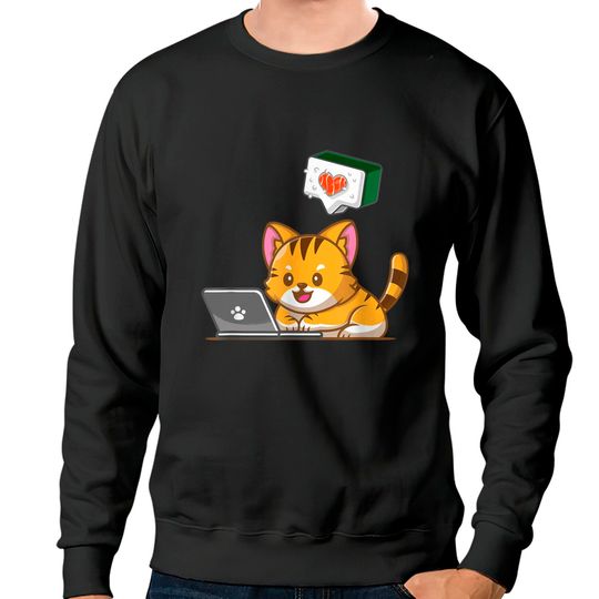 Discover Suéter para Homem e Mulher Sushi Cats On Computer
