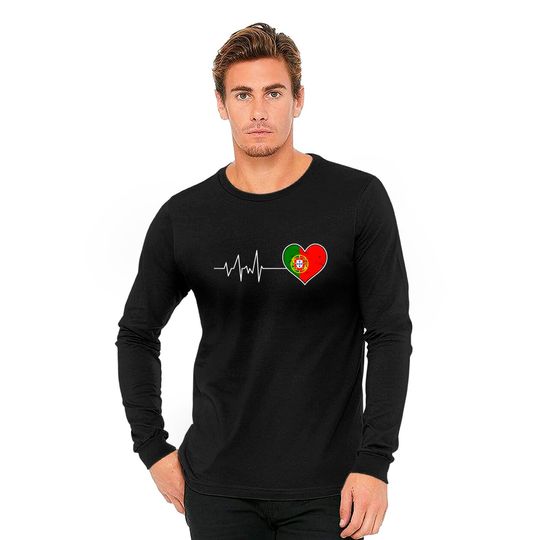 Discover Camisola de Mangas Compridas para Homem e Mulher Batimento de Coração com Futebol de Portugal