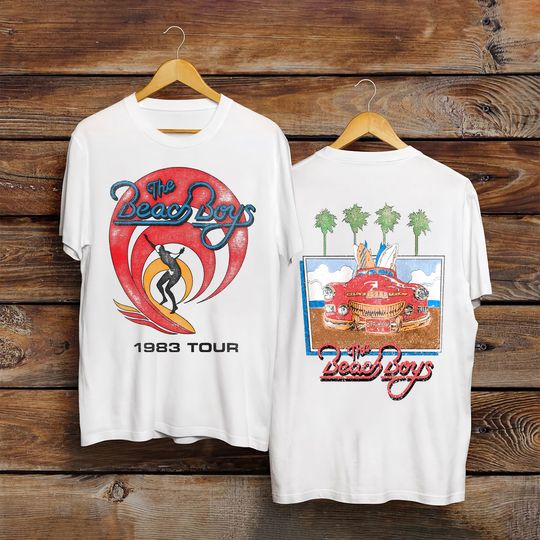 Discover Camisa dupla face clássica do Beach Boys 1983 Tour