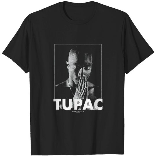 Discover Tupac Shakur 2Pac Praying Rap Rock Official Tee T-Shirt