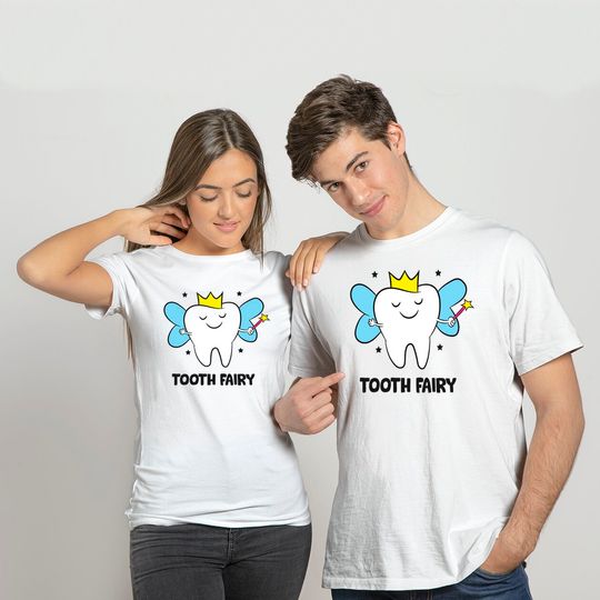 Discover Fada dos Dentes Coroa Dentista T-shirt