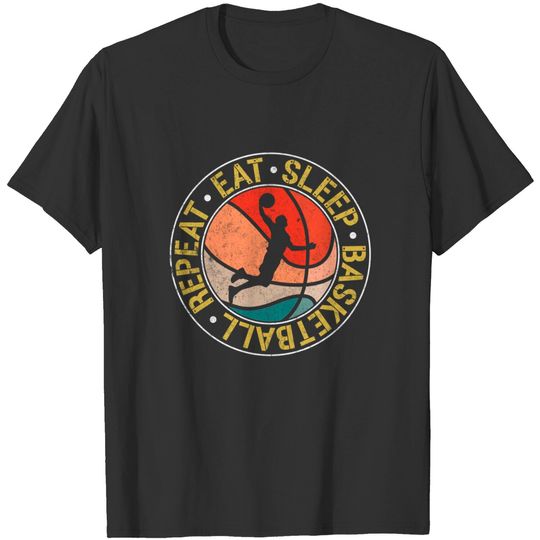 Discover T-shirt para Homem e Mulher Vintage Eat Sleep Basketball Repeat Retro