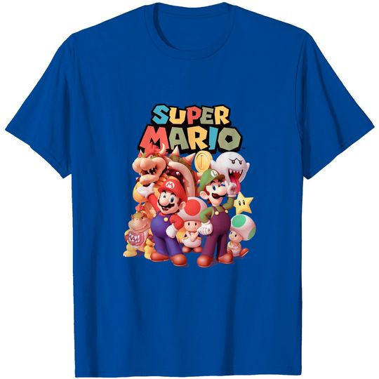 Discover T-Shirt Unissexo Manga Curta Grupo de Super Mario