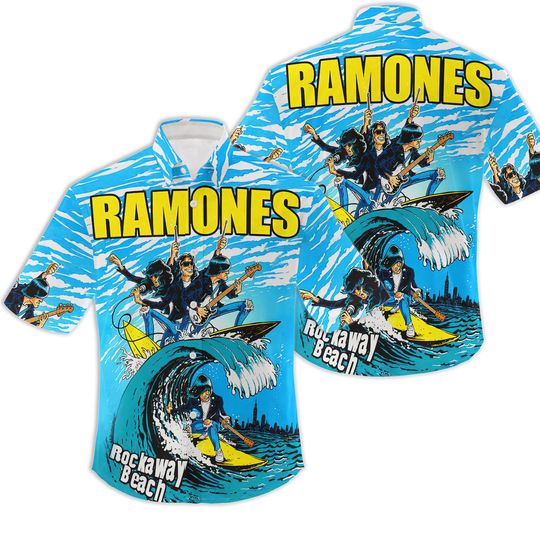 Discover The Ramones Hawaiian Shirt, Vintage Summer Shirt, Beach Shirt, Button Downs Shirt