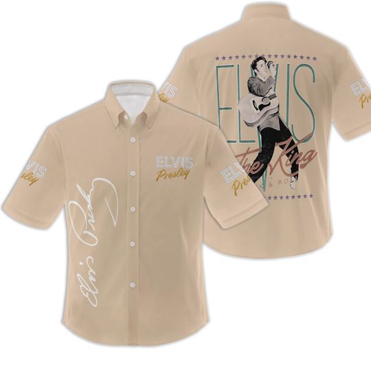 Discover Elvis Hawaiian shirt, Presley summer aloha shirt, Elvis The King Of Rock & Roll Hawaiian Shirt