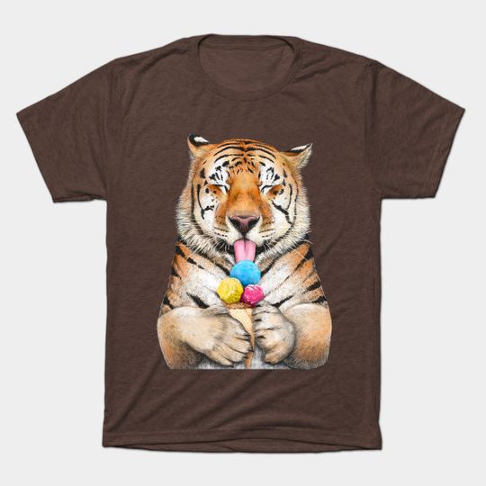 Discover Tiger with ice cream - Tiger - T-Shirt
