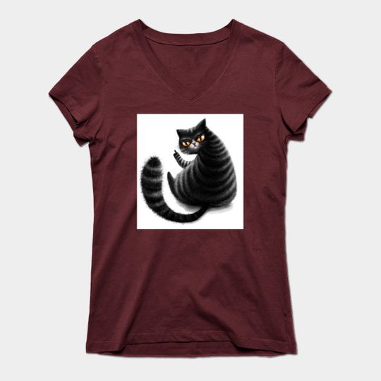 Discover middle finger black cat - Cat - T-Shirt