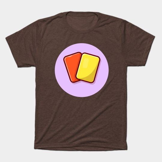 Discover Yellow Card And Red Card Cartoon Vector Icon Illustration - Warning - T-Shirt