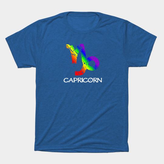 Discover Capricorn Zodiac Symbol in Rainbow Color - Gay Pride - T-Shirt