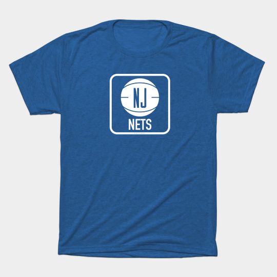 Discover Vintage 70's-Styled Basketball Decal - New Jersey Nets (White) - New Jersey Nets - T-Shirt