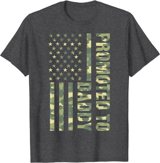 Discover Mens Promoted To Daddy American Flag Camo T-Shirt