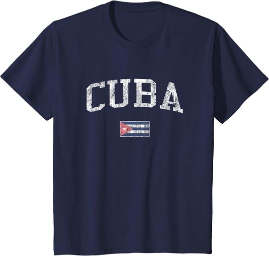 Discover Cuba T-Shirt Vintage Sports Cuban Flag Tee
