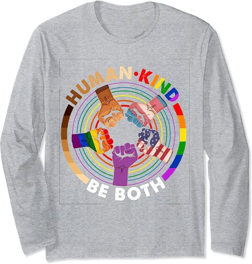 Discover Lgbtq Ally Flag Long Sleeve lgbt Human Kind Be Both Cute LGBTQ Ally Gay Pride Flag