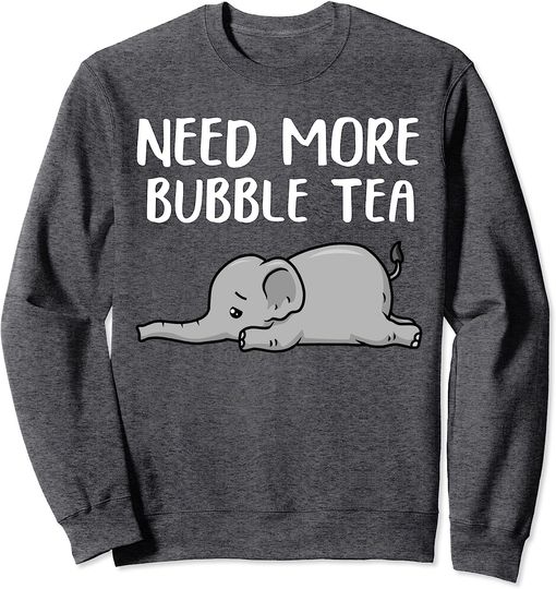 Discover Bubble Tea Elephant Kids Sweatshirt - Cute Gift