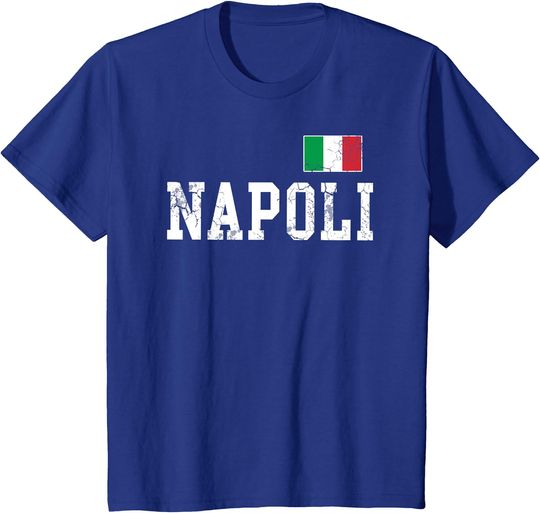 Discover Napoli Naples Italy Italia Flag Italian Vintage Distressed T-Shirt