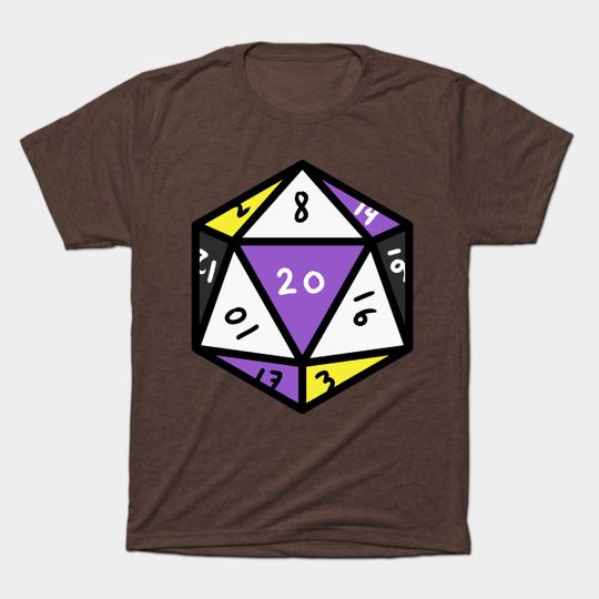 Discover Non-Binary D20 Dice For Non-binary LGBT - Non Binary D20 Dice - T-Shirt
