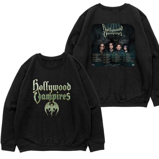 Discover Hollywood Vampires 2023 UK Tour Shirt, Johnny Depp Alice Cooper Fan Gift