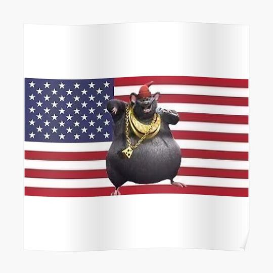 Discover Biggie Cheese American Flag Premium Matte Vertical Poster