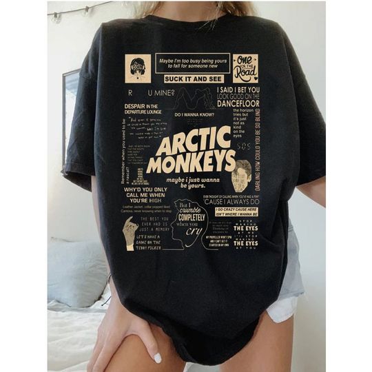 Discover Arctic Monkeys UK Tour Shirt, Arctic Monkeys Band Album Lyrics Vintage Retro Concert Merch