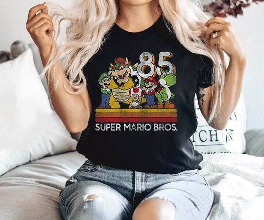 Discover Super Mario Bros '85 Vintage Shirt, Super Mario Shirt, Super Mario Family Shirt