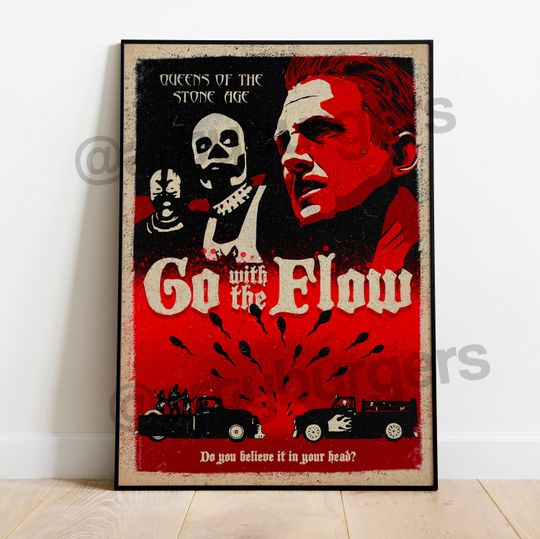 Discover Go With the Flow // Queens of the Stone Age | rock indie lyrics inspired | music poster | wall decor | art print