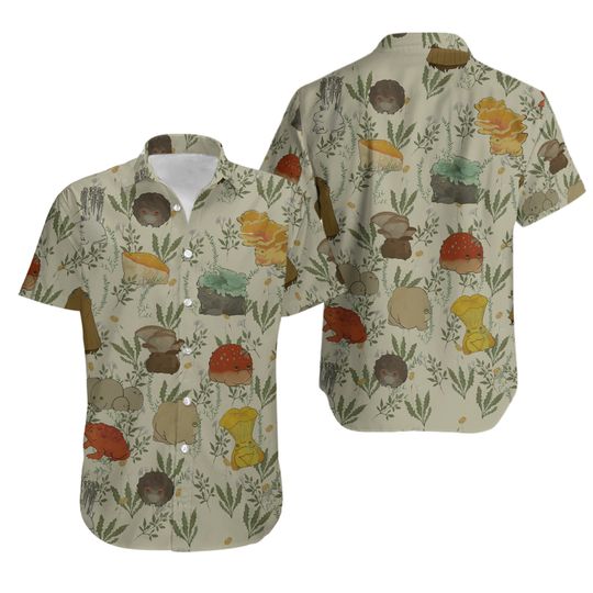 Discover Frog and Mushroom Hawaiian shirt