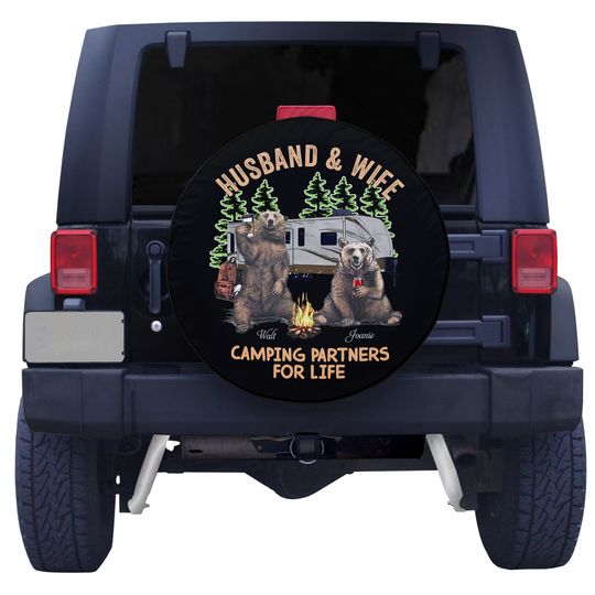 Discover Camping Partner for Life Tire Cover - Personalized RV Accessory