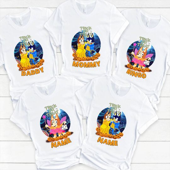 Discover Trick or Treat Shirts, BlueyDad Halloween Family Shirts