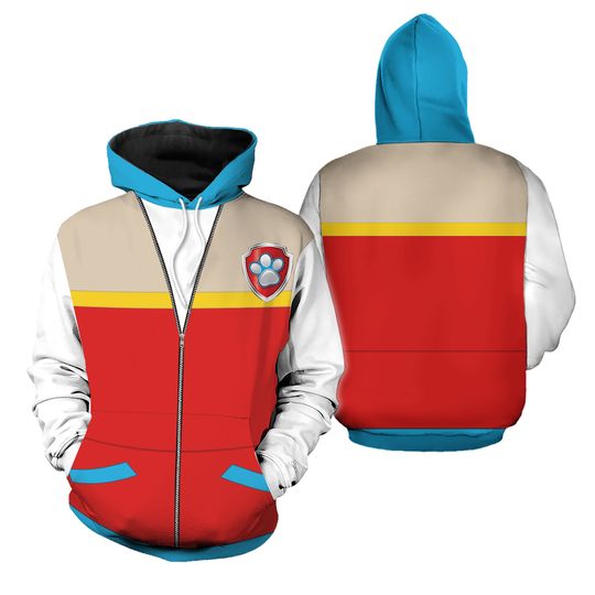 Discover Plus Size Ryder 3D Hoodie Halloween Ryder Paw Patrol Cosplay Kids & Adult