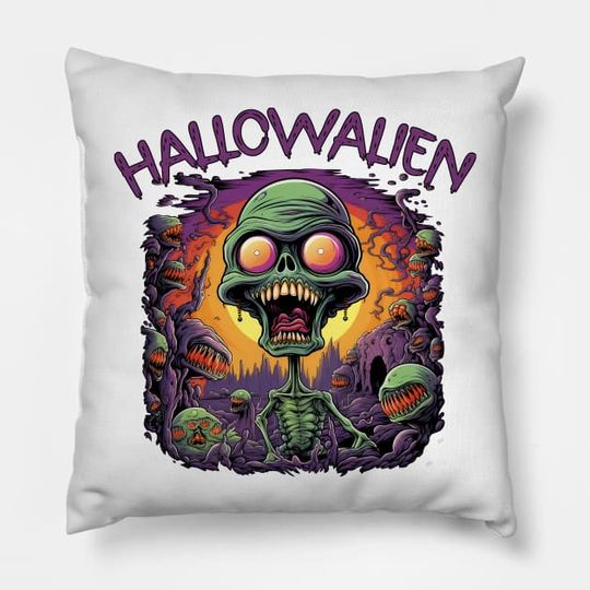 Discover Get Spooky with Our Gifted Alien Halloween Collection! Coussin