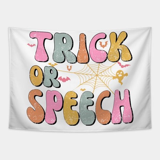 Discover Groovy Trick Or Speech Pathology Halloween Speech Therapy Tapisseries