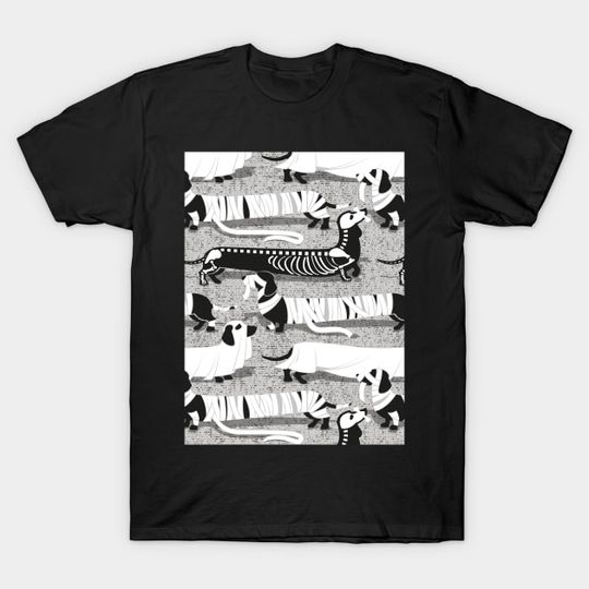 Discover Spooktacular Long Dachshunds Mummy Ghost And Skeleton T-Shirt