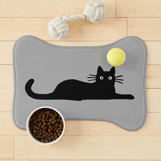 Discover Black Cat Pet Bowls Mats