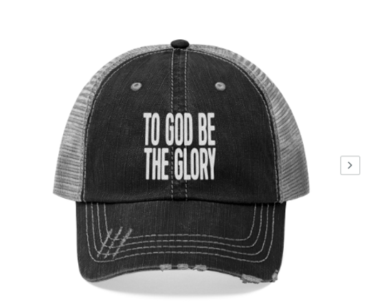 Discover Christian Trucker Hats To God Be The Glory - Distressed Design Christian - To God Be The Glory - Trucker Hats