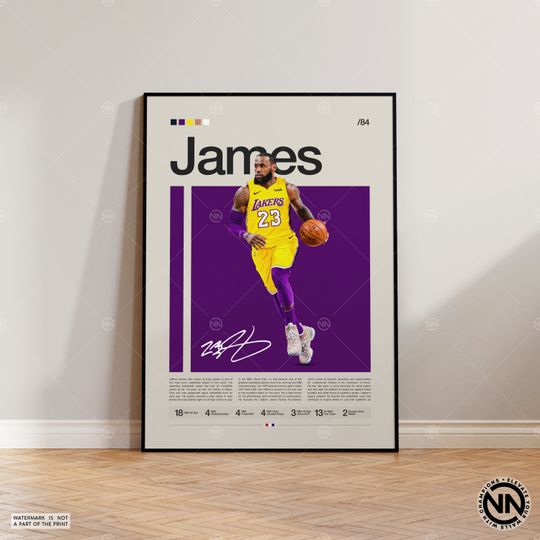 Discover 르브론 제임스 포스터, LA 레이커스 프린트, NBA 포스터