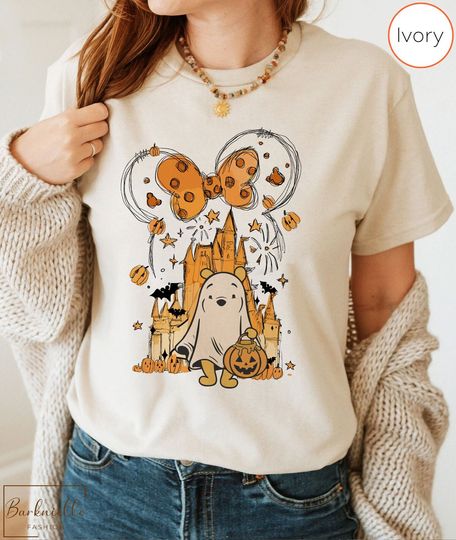Discover 디즈니 곰돌이 푸 캐릭터 할로윈 컴포트 컬러 셔츠, 할로윈 성 스웨트셔츠