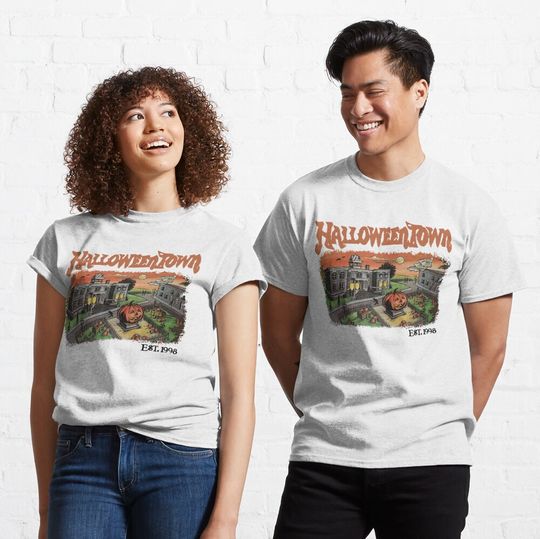 Discover 1998 할로윈 타운 셔츠 할로윈 파티 셔츠 할로윈 타운 가을 호박 가을 클래식 티셔츠