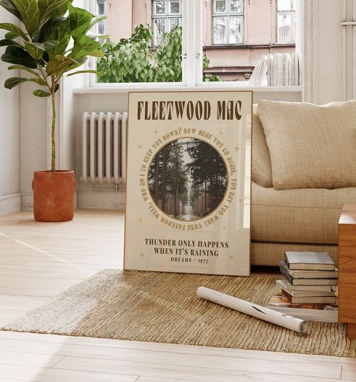 Discover Fleetwood Mac Music Print, 빈티지 70년대 예술, 음악 포스터