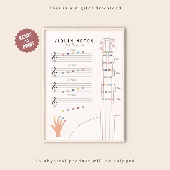 Discover 바이올린 음악 노트 포스터, 바이올린 레슨, 음악 노트 값, 음악 교육, 음악 교실, 음악 이론 포스터, 몬테소리 포스터