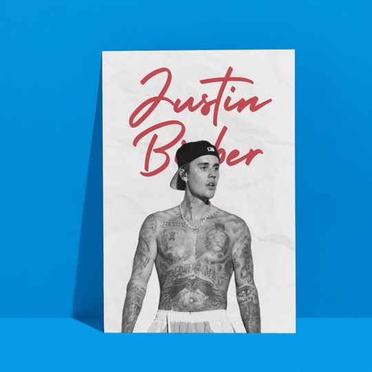 Discover 저스틴 비버 흑백 포스터, Justin Bieber b&w poster