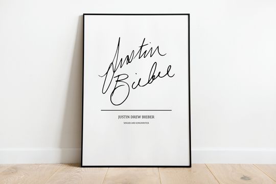 Discover 저스틴 비버 사인 인쇄 가능 - 독특하고 빈티지 영감을 받은 홈 장식, 포스터