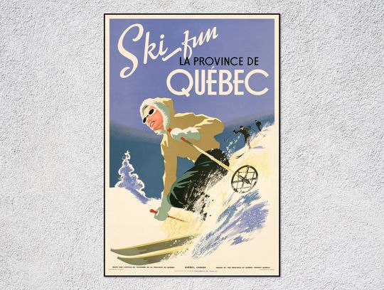 Discover 스키 재미 La Provinde de Qubec 여행 포스터