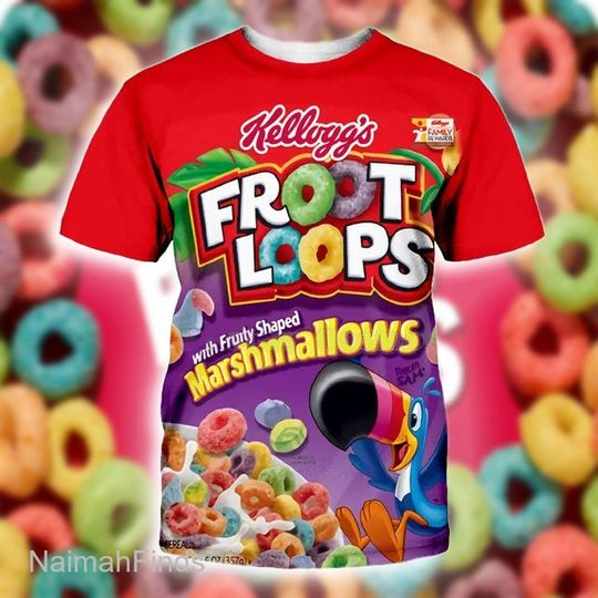 Discover Kelloggs Froot Loops Camiseta Grupo Fantasias de Halloween Grupo Doce Camisa 3D