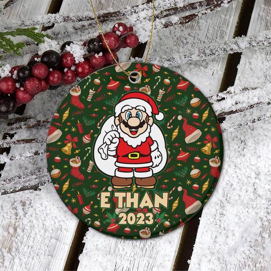 Discover Personalized Super Mario Christmas Ornament, Custom Super Mario Ornament