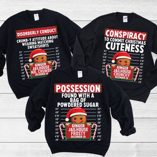 Discover North Pole Correctional 프린트가 있는 어글리 크리스마스 스웨터, 패밀리 크리스마스 스웨터