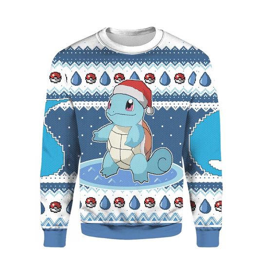 Discover Squirtle Ugly 크리스마스 스웨터, Santa Squirtle 크리스마스 어글리 스웨터 니트