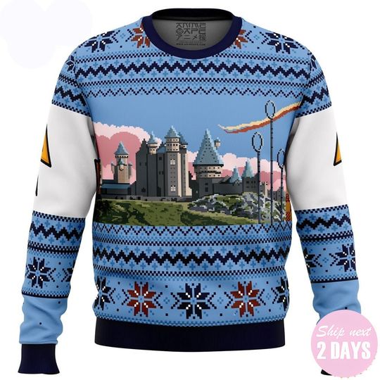 Discover 호그와트 하우스 복고풍의 해리포터 못생긴 크리스마스 스웨터, 크리스마스 어글리 스웨터 2023, 어글리 크리스마스 스웨터