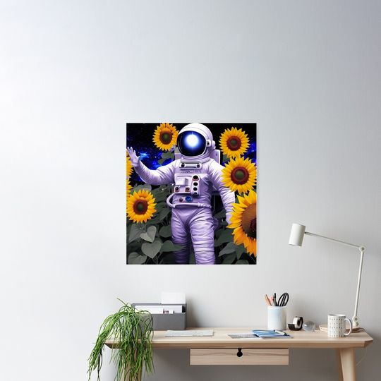 Discover 우주비행사 대형 해바라기 포스터