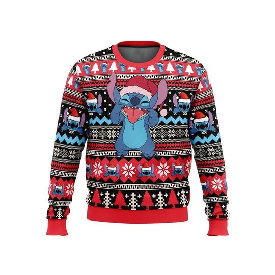 Discover 산타 스티치 어글리 크리스마스 스웨터, 스티치 러버스 크리스마스 어글리 스웨터, 스티치 3D 스웨터