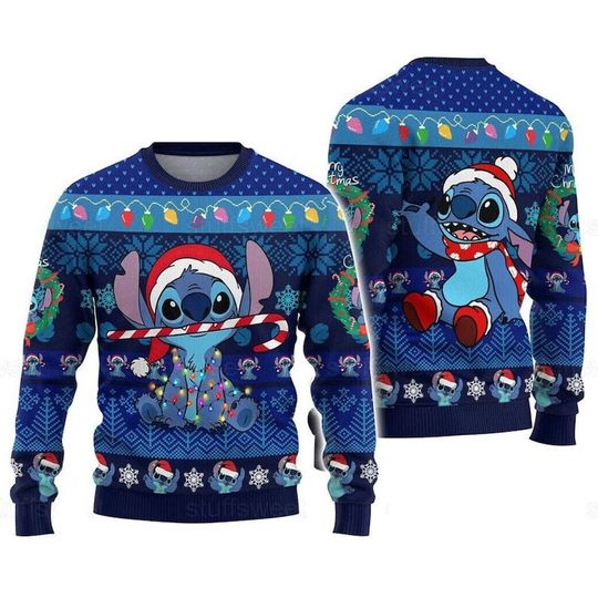 Discover 스티치 어글리 크리스마스 스웨터, 산타 스티치 어글리 스웨터 니트, 스티치 러버스 크리스마스 어글리 스웨트셔츠